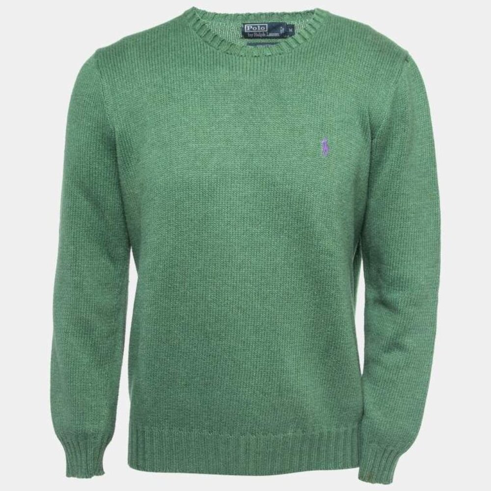 Polo by Ralph Lauren Green Crewneck Sweater with Purple Pony